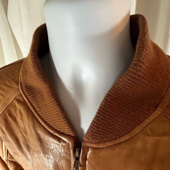 Grant men’s genuine, leather jacket, tan color - Picture 7 of 15